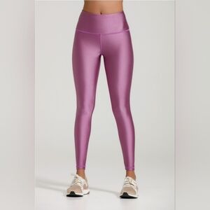 DYI high waist liquid metalic leggings Pink Sz M , New Out Tag